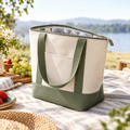 Portable Insulated Cooler Tote Bag with Zipper Closure – Reusable Thermal Lunch Bag for Picnics, Beach Trips, Camping, Grocery Shopping & Outdoor Adventures